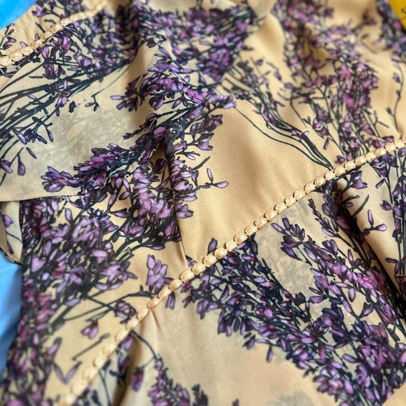 Floral / Wildflower One Shoulder Yellow and Pink Asymmetrical Dress -  XS - Picture 4 of 9